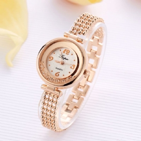 Lvpai P132 Elegant Design Shining Dame Armbånd Watch Rhinestone Quartz ur