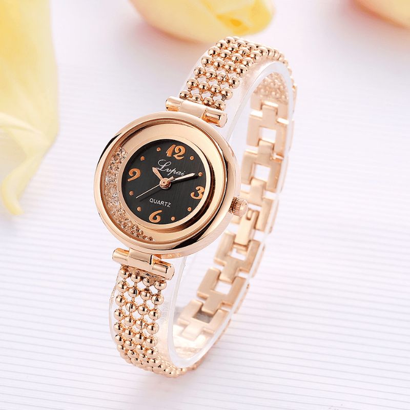 Lvpai P132 Elegant Design Shining Dame Armbånd Watch Rhinestone Quartz ur