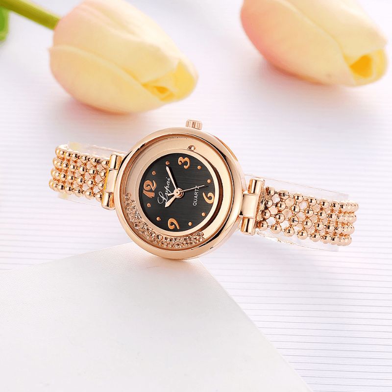 Lvpai P132 Elegant Design Shining Dame Armbånd Watch Rhinestone Quartz ur