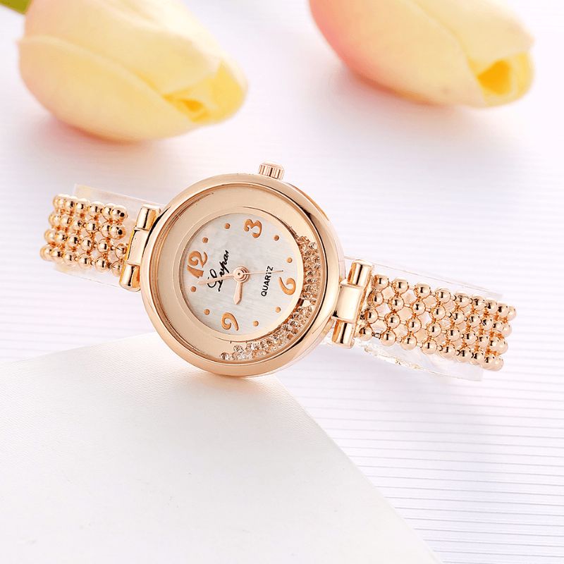 Lvpai P132 Elegant Design Shining Dame Armbånd Watch Rhinestone Quartz ur