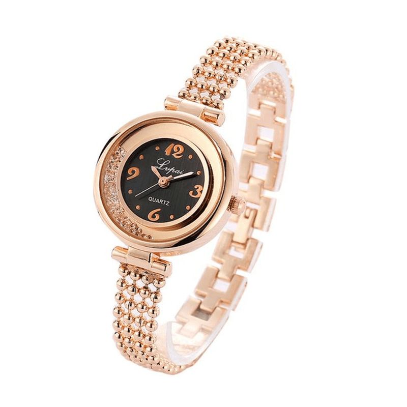 Lvpai P132 Elegant Design Shining Dame Armbånd Watch Rhinestone Quartz ur