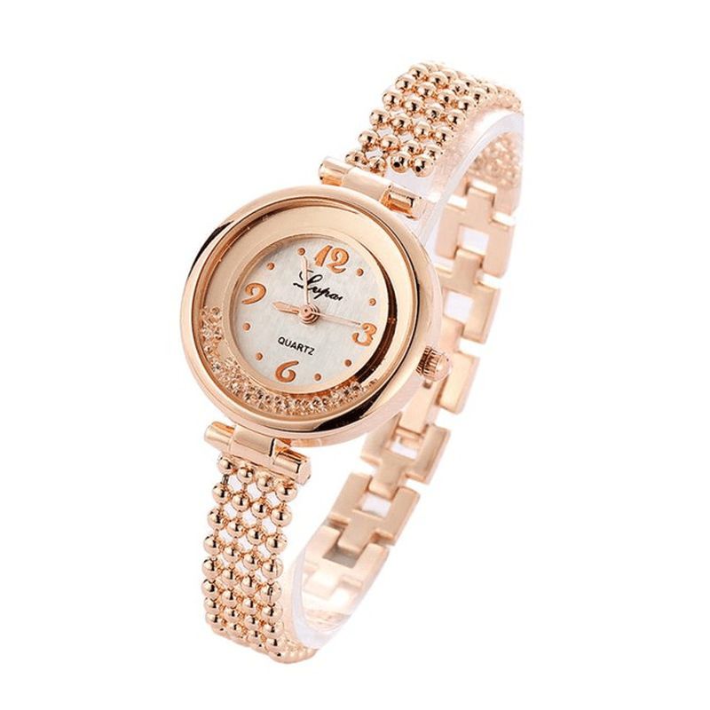 Lvpai P132 Elegant Design Shining Dame Armbånd Watch Rhinestone Quartz ur