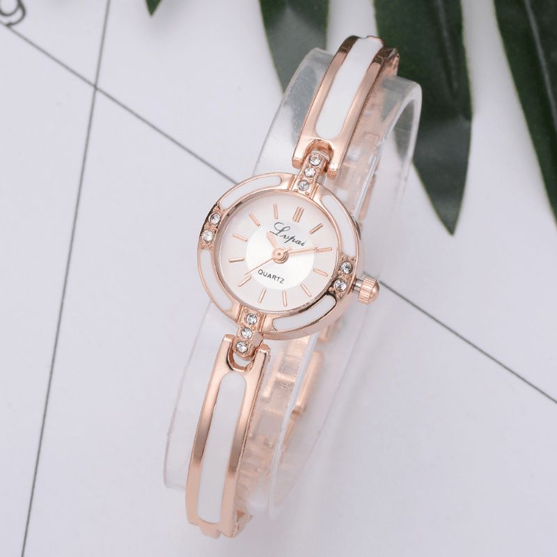 Lvpai P282 Crystal Diamond Kvinder Armbånd Watch Fuldt Stål Casual Style Quartz Ure