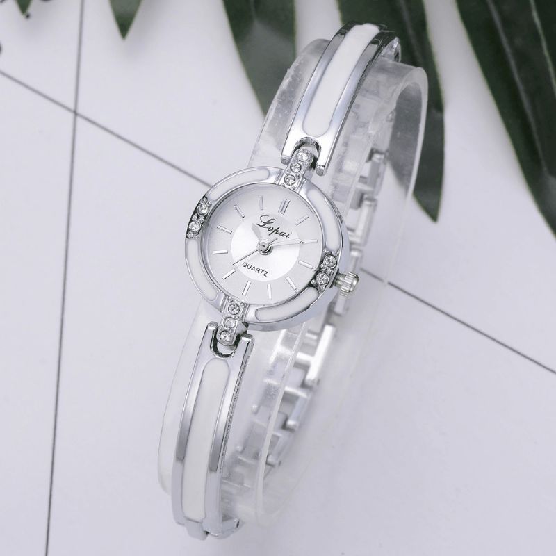 Lvpai P282 Crystal Diamond Kvinder Armbånd Watch Fuldt Stål Casual Style Quartz Ure