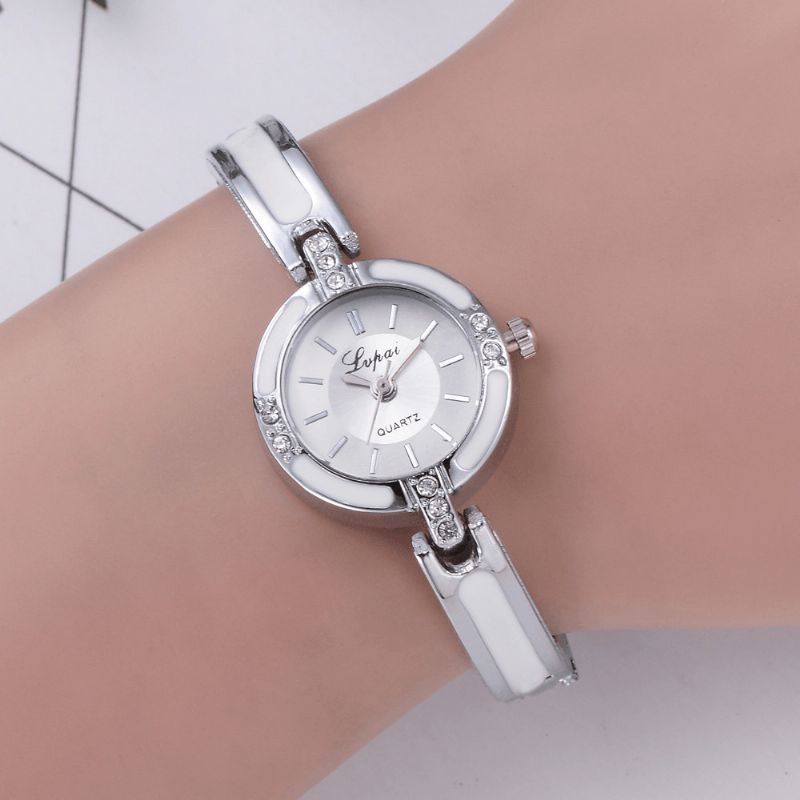 Lvpai P282 Crystal Diamond Kvinder Armbånd Watch Fuldt Stål Casual Style Quartz Ure