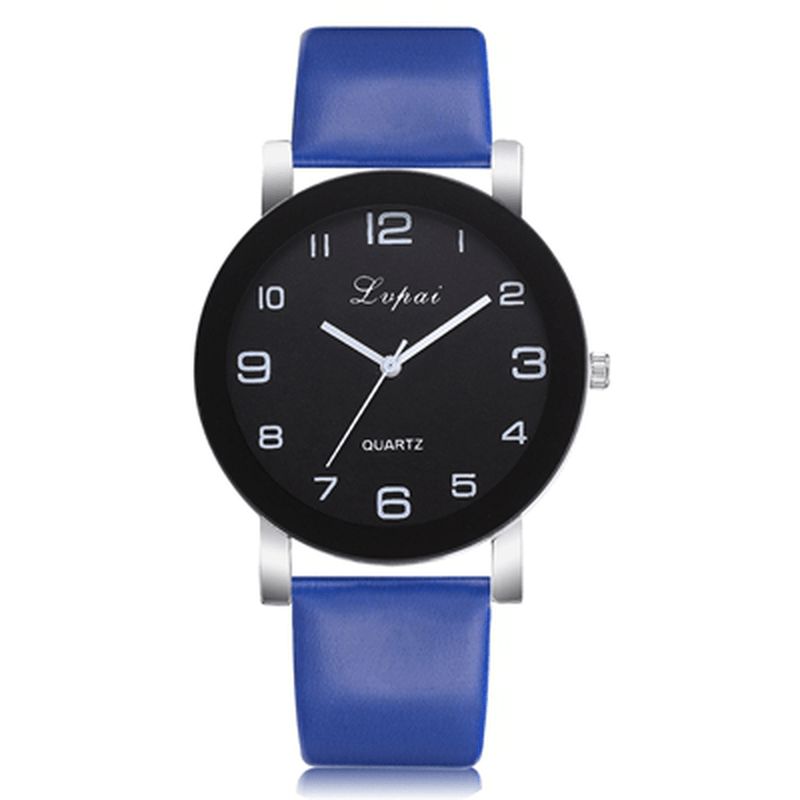 Lvpai P383 Mode Casual Simple Big Dial Pu-Læderrem Kvartsur