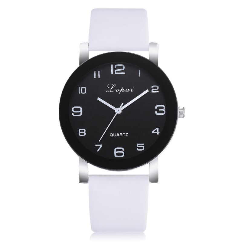 Lvpai P383 Mode Casual Simple Big Dial Pu-Læderrem Kvartsur