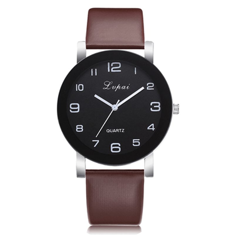 Lvpai P383 Mode Casual Simple Big Dial Pu-Læderrem Kvartsur