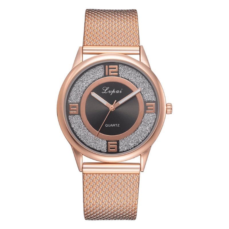 Lvpai P732 Rose Gold Elegant Design Dame Armbåndsur Moderigtigt Analog Quartz ur