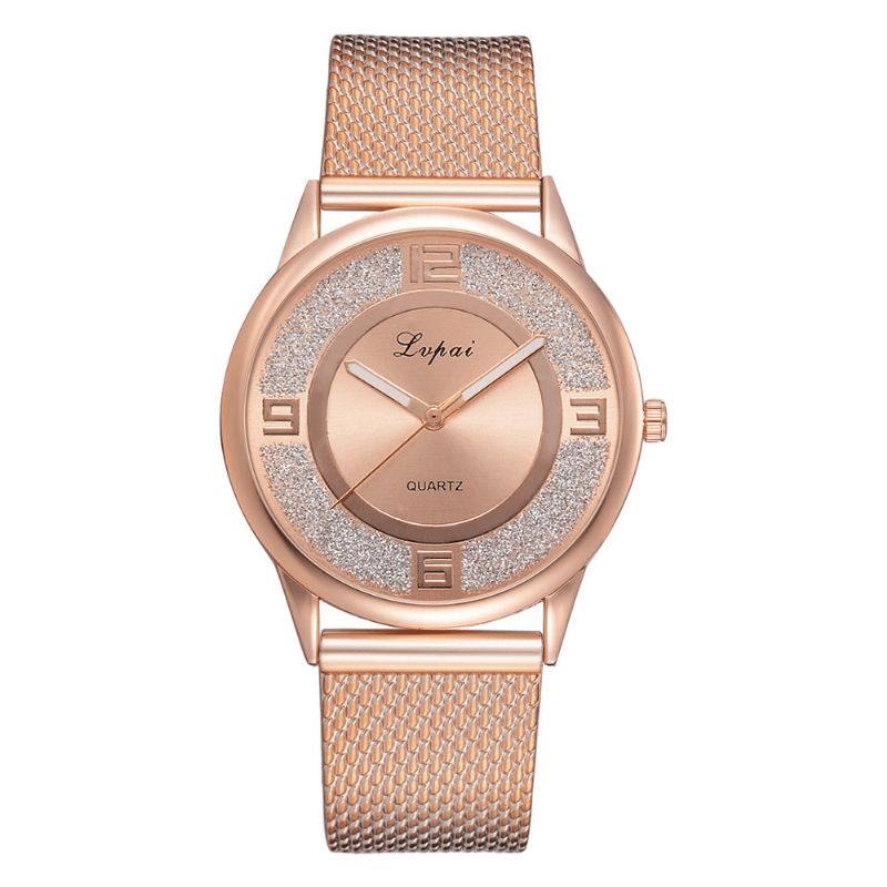 Lvpai P732 Rose Gold Elegant Design Dame Armbåndsur Moderigtigt Analog Quartz ur