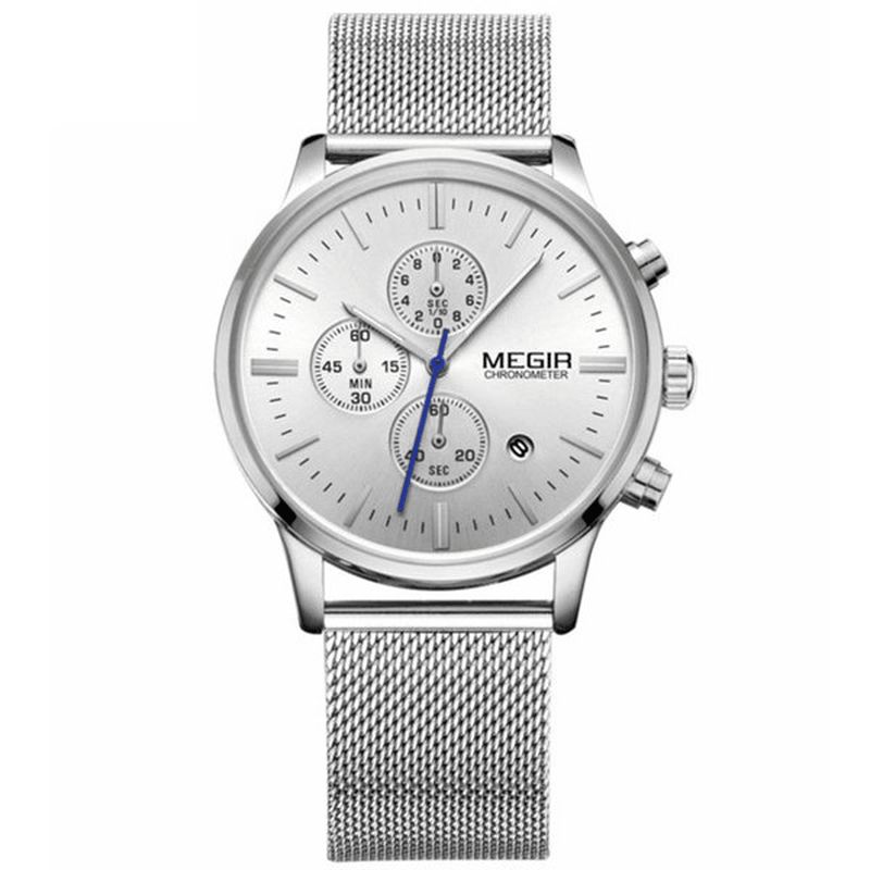 Megir 2011G Herreur Luksus Ultra Slim Business Rustfrit Stålrem Quartz Armbåndsur