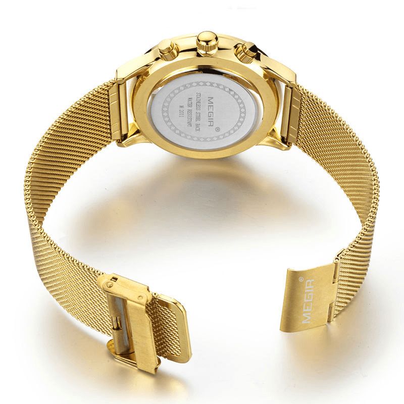 Megir 2011G Herreur Luksus Ultra Slim Business Rustfrit Stålrem Quartz Armbåndsur