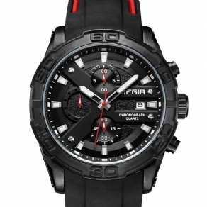 Megir 2055 Sport Watch Herre Quartz Chronograph Sort Mand Armbåndsur