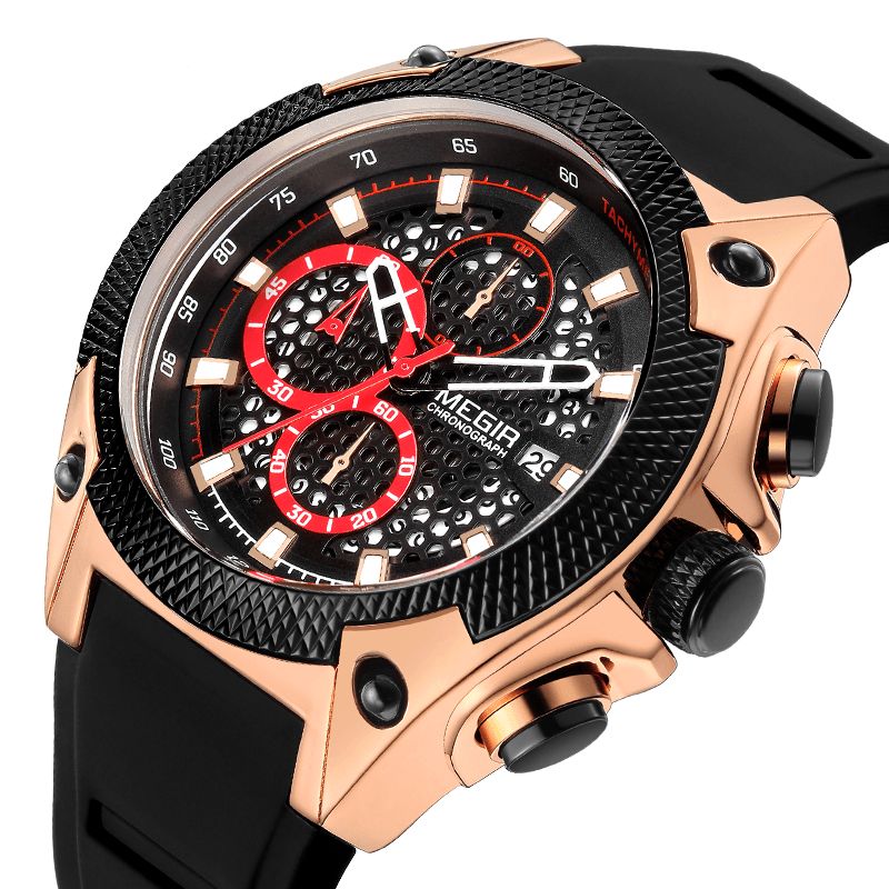 Megir 2127 Mode Herreur Multi-Function Chronograph Sport Quartz ur