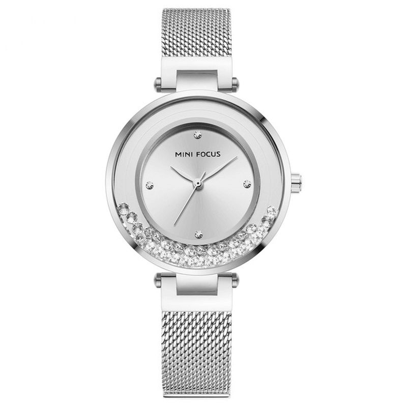 Mini Focus Mf0254L Ultratynd Mesh-Rem Crystal Elegant Kvartsur Quartz ur