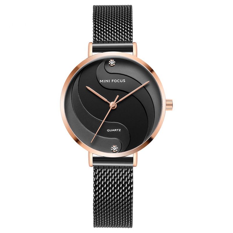 Mini Focus Mf0291L Mode Simple Diamond Vandtæt Milanese Mesh-Rem Dameur Quartz ur