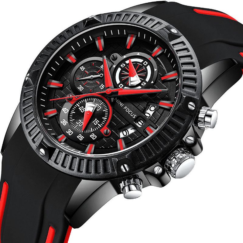 Mini Focus Mode Herreur Chronograph Luminous Date Display Vandtæt Quartz ur