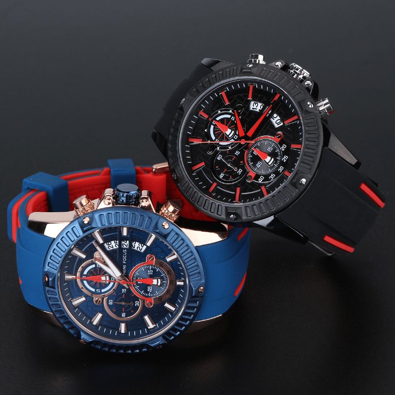 Mini Focus Mode Herreur Chronograph Luminous Date Display Vandtæt Quartz ur