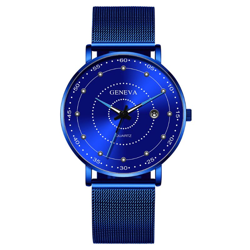 Mode Alloy Mænd Business Watch Dekoreret Pointer Luminous Quartz ur