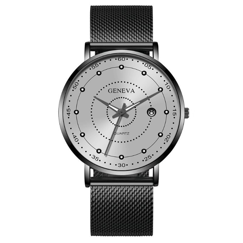 Mode Alloy Mænd Business Watch Dekoreret Pointer Luminous Quartz ur