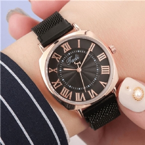 Mode Business Elegant Dame Watch Fuld Legering Band Romertal Justerbar Spænde Quartz ur