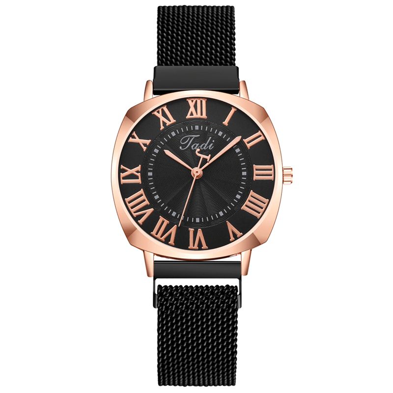 Mode Business Elegant Dame Watch Fuld Legering Band Romertal Justerbar Spænde Quartz ur