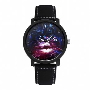 Mode Casual Creative Large Dial Læderrem Mænd Quartz ur