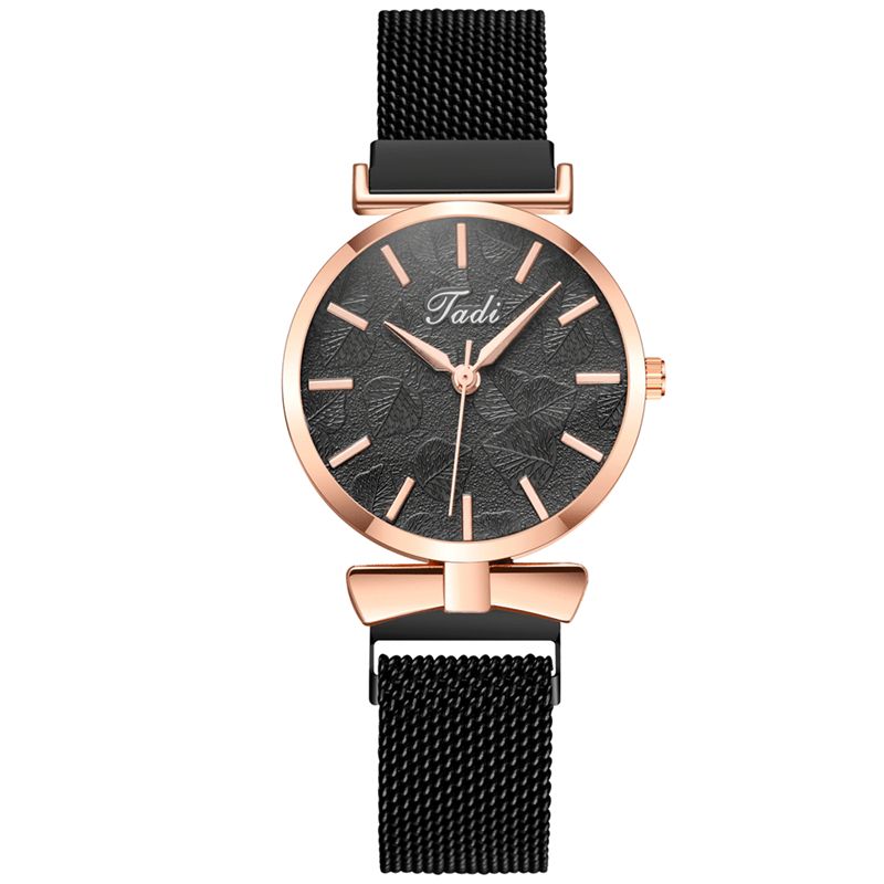 Mode Casual Elegant Design Kvinder Ure Legering Mesh Band Dial Wrist Case Quartz ur