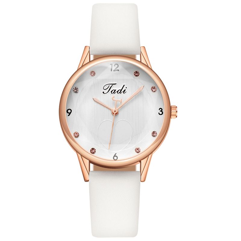 Mode Casual Elegant Sport Kvinder Ure Læder Band Urskive Rose Gold Wrist Alloy Case Quartz ur