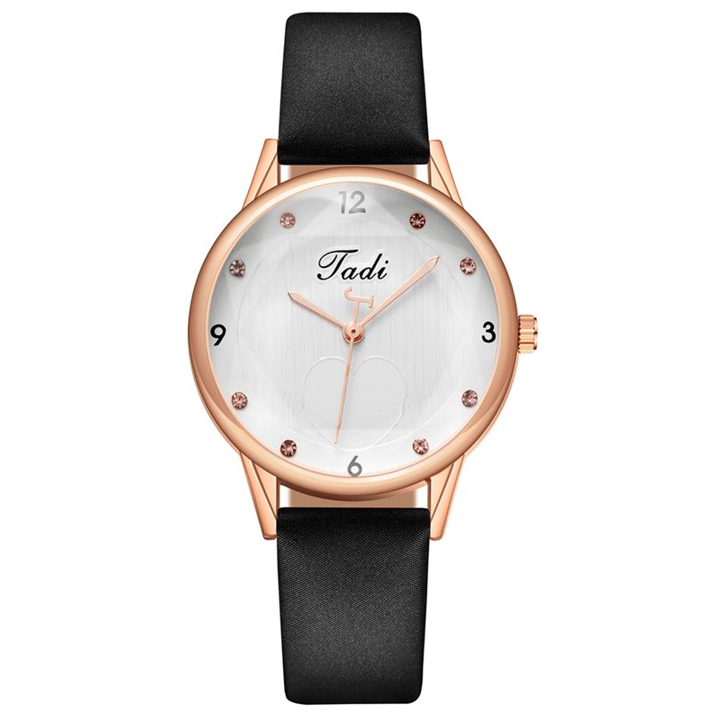 Mode Casual Elegant Sport Kvinder Ure Læder Band Urskive Rose Gold Wrist Alloy Case Quartz ur