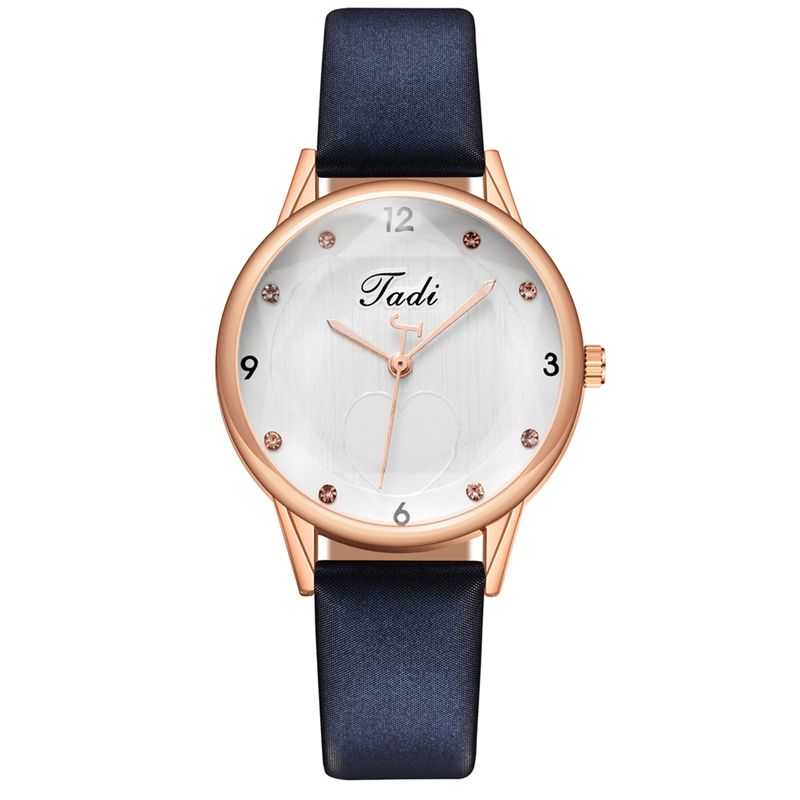 Mode Casual Elegant Sport Kvinder Ure Læder Band Urskive Rose Gold Wrist Alloy Case Quartz ur