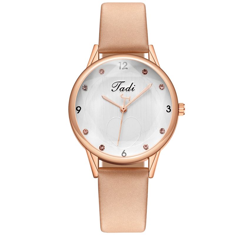 Mode Casual Elegant Sport Kvinder Ure Læder Band Urskive Rose Gold Wrist Alloy Case Quartz ur