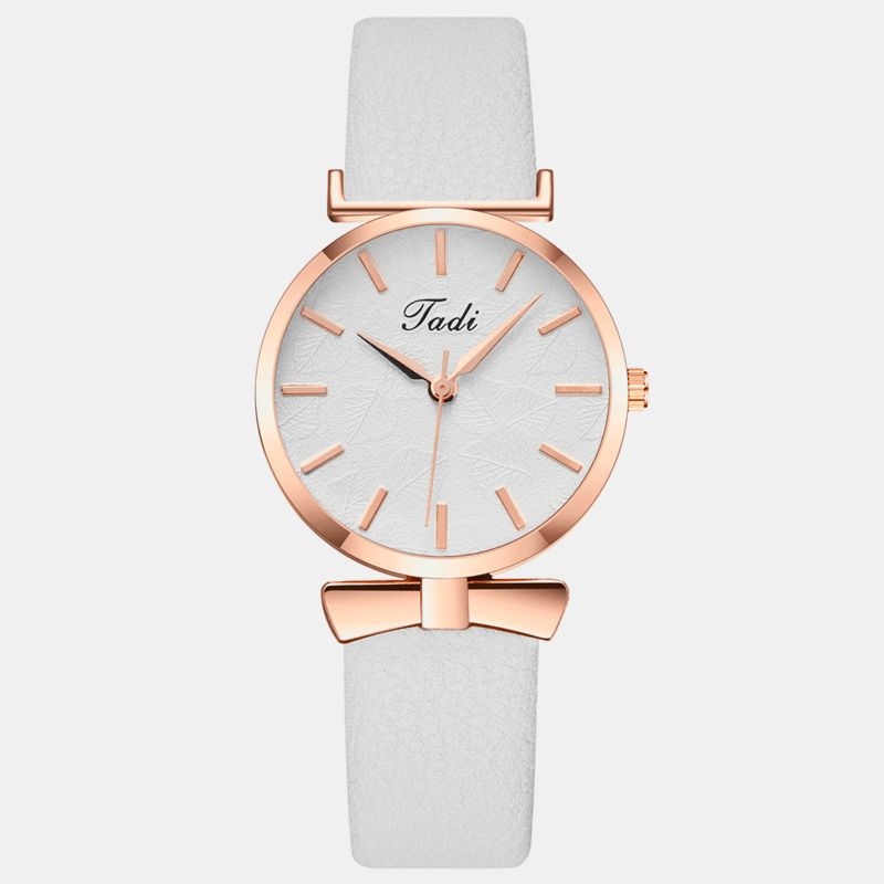 Mode Casual Elegante Kvinder Ure Læder Band Urskive Rose Gold Wrist Alloy Case Quartz ur