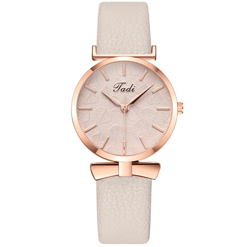 Mode Casual Elegante Kvinder Ure Læder Band Urskive Rose Gold Wrist Alloy Case Quartz ur