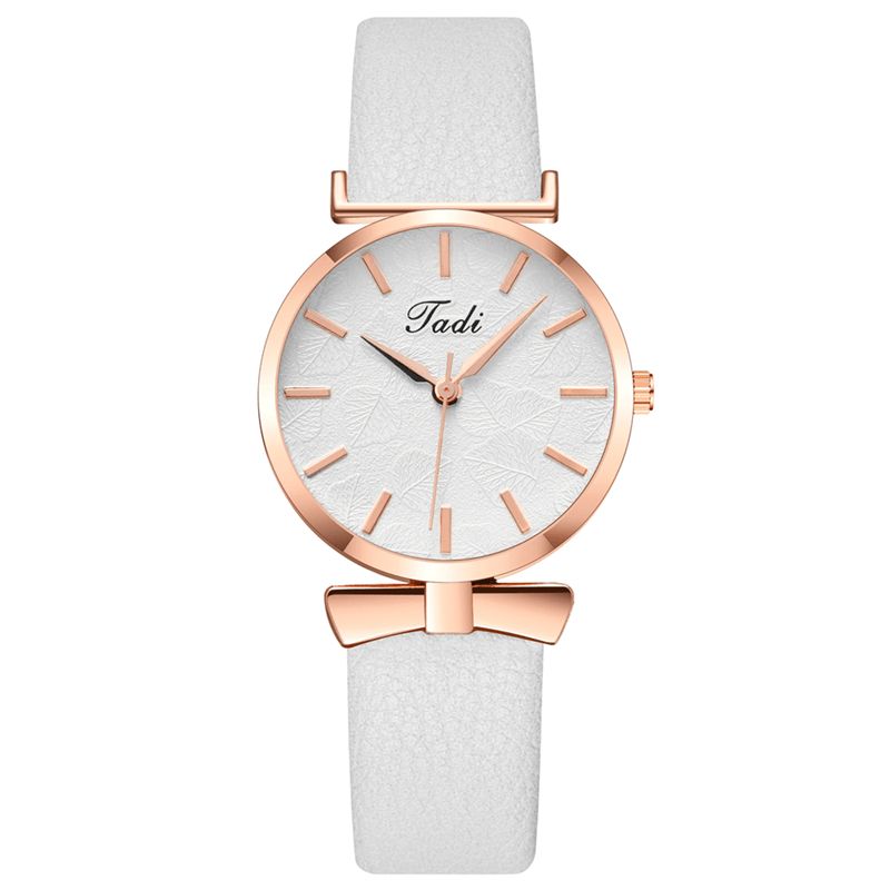 Mode Casual Elegante Kvinder Ure Læder Band Urskive Rose Gold Wrist Alloy Case Quartz ur