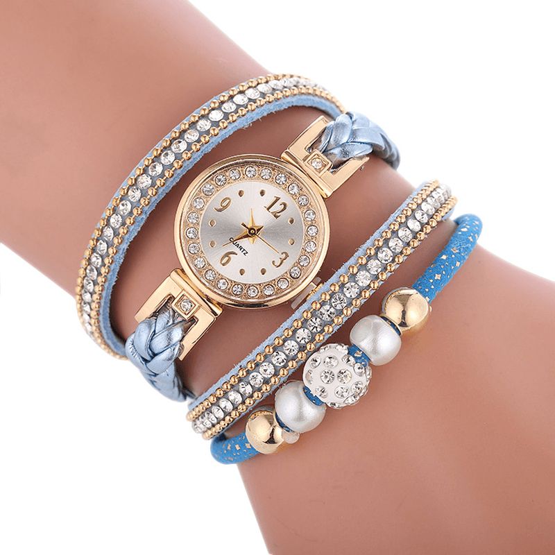 Mode Circle Armbånd Diamond Simple Dial Dame Kjole Kvinder Quartz ur