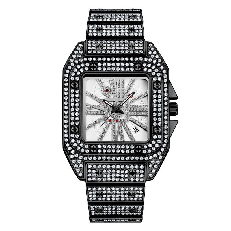 Mode Elegant Aloy Quartz ur Diamond Cool Herre Watch Square Dial Shape Quartz ur