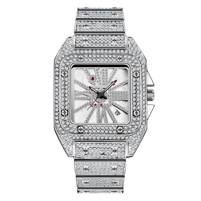 Mode Elegant Aloy Quartz ur Diamond Cool Herre Watch Square Dial Shape Quartz ur