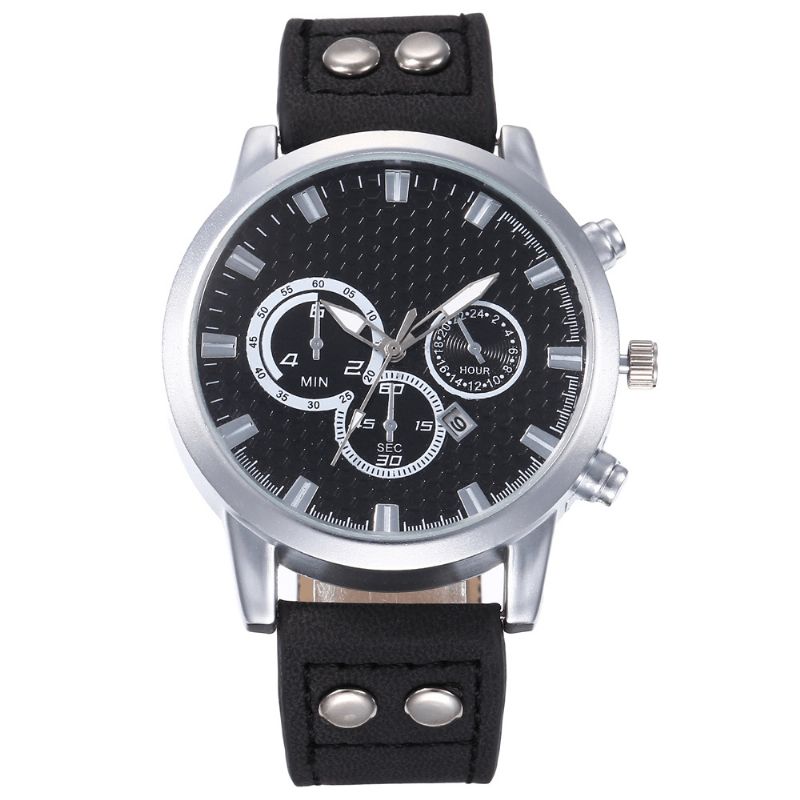 Mode Elegent Alloy Sports Business Casual Bælte Herre Watch Quartz ur