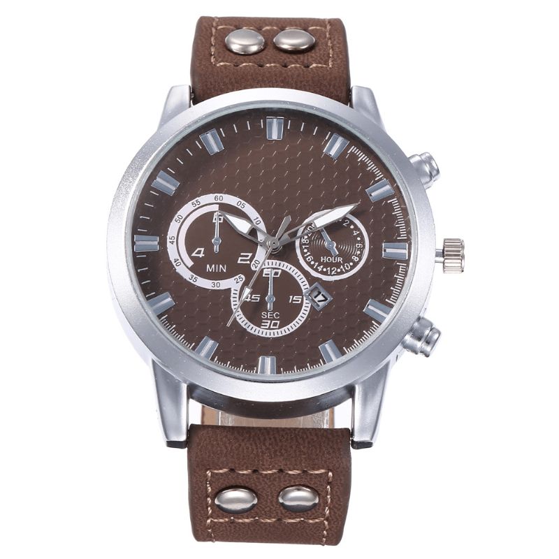 Mode Elegent Alloy Sports Business Casual Bælte Herre Watch Quartz ur