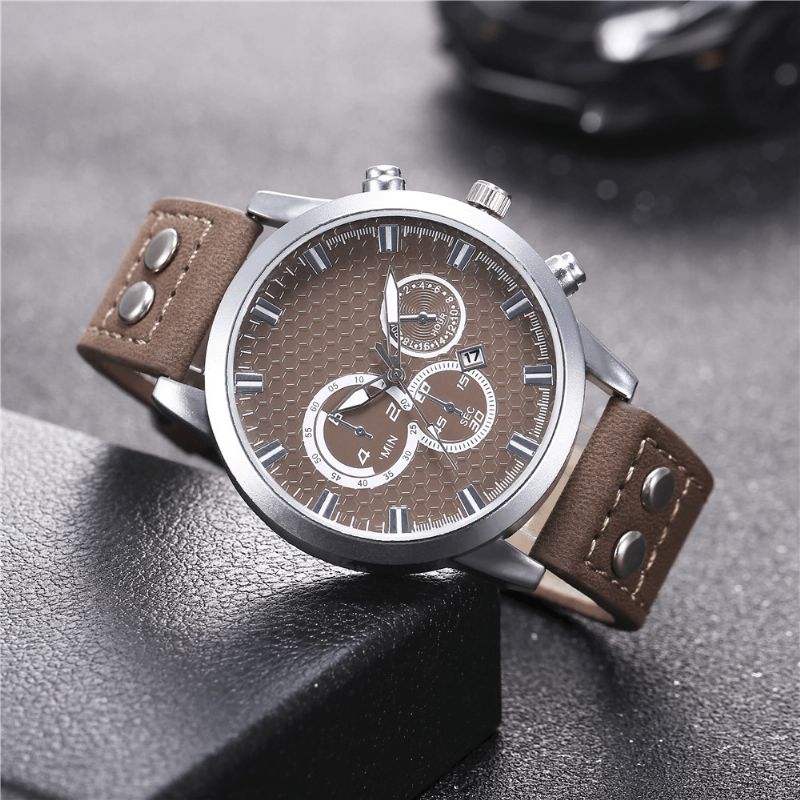 Mode Elegent Alloy Sports Business Casual Bælte Herre Watch Quartz ur