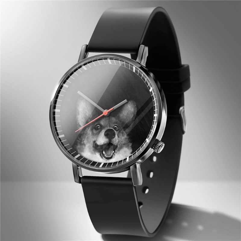 Mode Quartz ur Animal Print Herre Business Watch Sødt Sort-Hvid Hunde Katte Mønster Kvinder Quartz ur