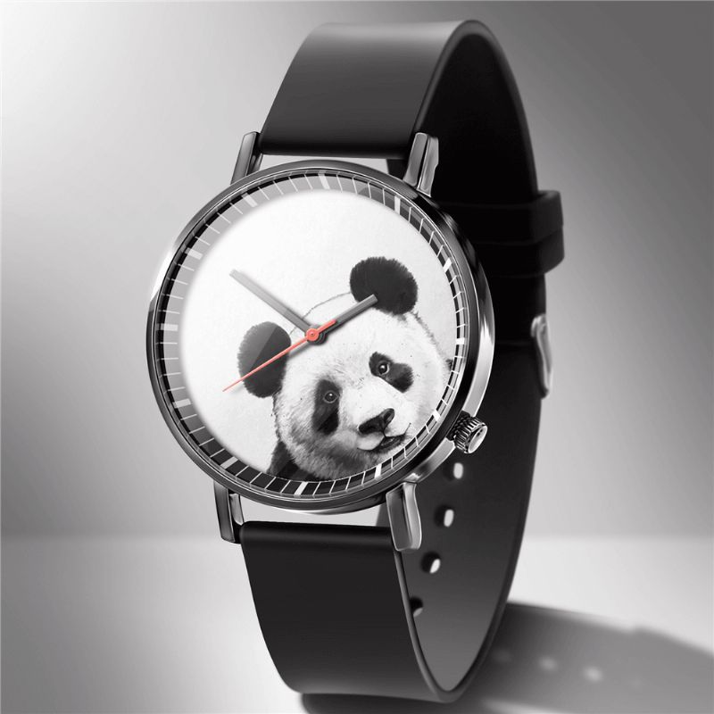 Mode Quartz ur Animal Print Herre Business Watch Sødt Sort-Hvid Hunde Katte Mønster Kvinder Quartz ur