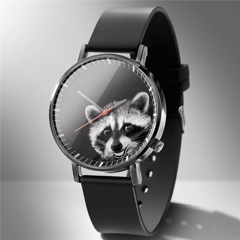 Mode Quartz ur Animal Print Herre Business Watch Sødt Sort-Hvid Hunde Katte Mønster Kvinder Quartz ur