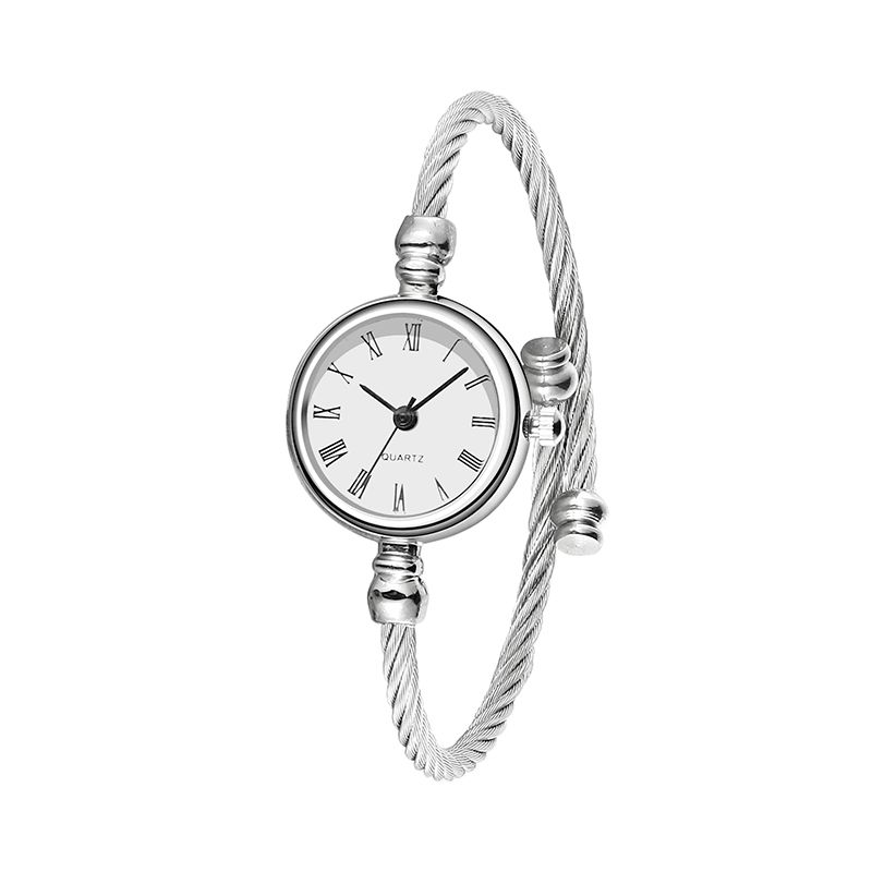 Mode Simple Trendy Romertal Dial Fuld Legering Kvinder Armbånd Quartz ur