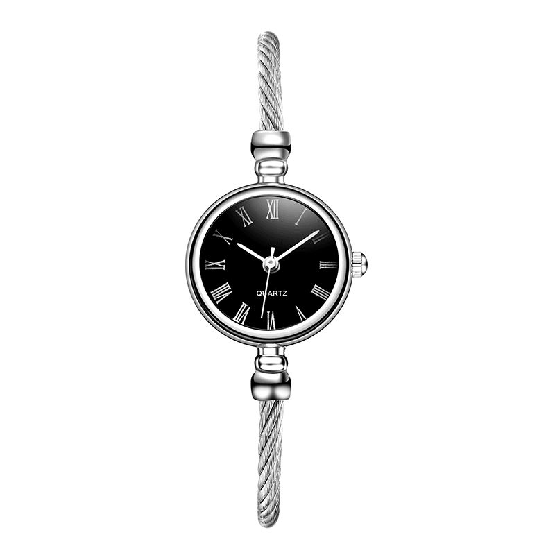 Mode Simple Trendy Romertal Dial Fuld Legering Kvinder Armbånd Quartz ur