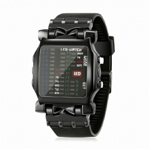 Mode Square Style Cool Herreur Led Tid Dato Uge Display Farverigt Lys Digital Watch