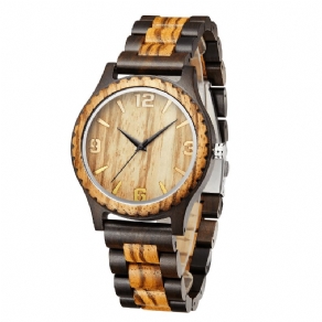 Mode Wooden Watch Simple Dial Mænd Mode Watch Quartz ur