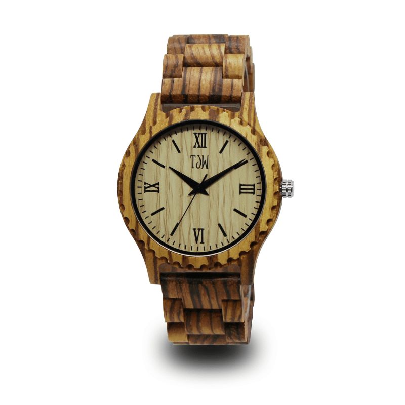 Mode Wooden Watch Simple Dial Mænd Mode Watch Quartz ur