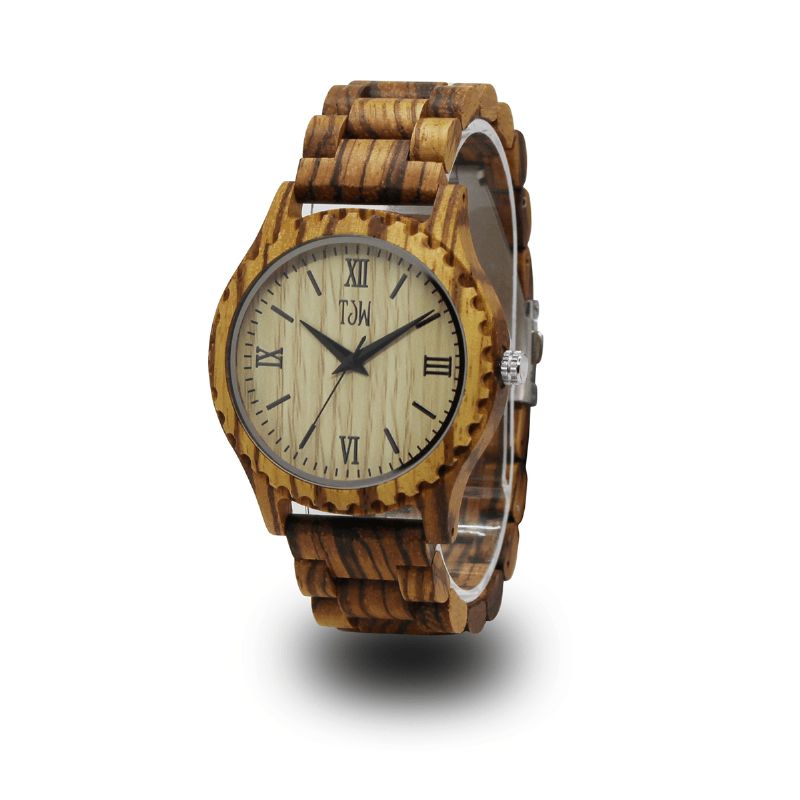 Mode Wooden Watch Simple Dial Mænd Mode Watch Quartz ur